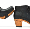 [Nero Glattleder] Nora Clog Ankle Boots, Stiefelette woddy Schuhe. Damen Stiefeletten kaufen, clog boots damen stiefel mit biegsamer nachhaltiger holzsohle. Damenclogs, Damen Clogs - Clogs Damen. Holzschuhe für Damen, Damen Clogs, Holzclogs, Damen Pantoletten mit Holzsohle. Holz Schuhe, Clog, Farbe: Nero Glattleder (schwarz)