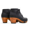 [Nero Glattleder] Nora Clog Ankle Boots, Stiefelette woddy Schuhe. Damen Stiefeletten kaufen, clog boots damen stiefel mit biegsamer nachhaltiger holzsohle. Damenclogs, Damen Clogs - Clogs Damen. Holzschuhe für Damen, Damen Clogs, Holzclogs, Damen Pantoletten mit Holzsohle. Holz Schuhe, Clog, Farbe: Nero Glattleder (schwarz)