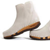 [Creme] Olga Damen Clog Stiefelette mit biegsamer nachhaltiger holzsohle, farbe: creme (naturweiss), holzclogs woody, woody schuhe, woody shoes, handgemachte holzschuhe aus österreich, kärnten