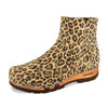 [Wildcat] Olga Damen Clog Stiefelette mit biegsamer nachhaltiger holzsohle, holzclogs woody, woody schuhe, woody shoes, handgemachte holzschuhe aus österreich, kärnten, farbe: wildcat (animal print)
