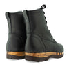 [Cervo Nero] Pascal Herren Clog Stiefel mit biegsamer nachhaltiger holzsohle, farbe: cervo nero schwarz, holzclogs woody schuhe, woody shoes, handgemachte holzschuhe aus österreich kärnten
