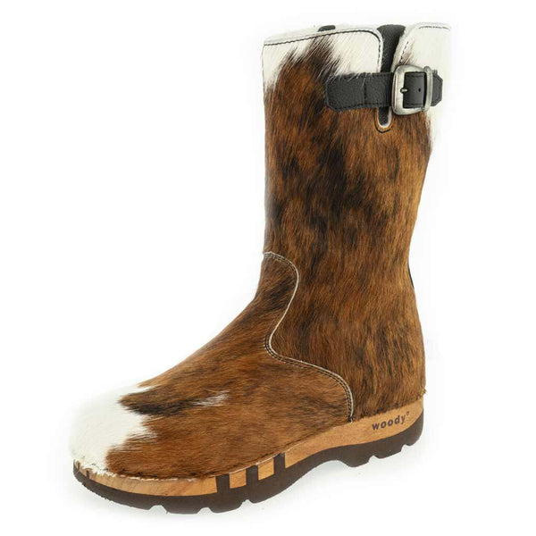 [Natur Fell] Sandro Fell Herren Fellstiefel mit biegsamer nachhaltiger holzsohle, farbe: fell natur, holzclogs woody, woody schuhe, woody shoes, handgemachte holzschuhe aus österreich, kärnten