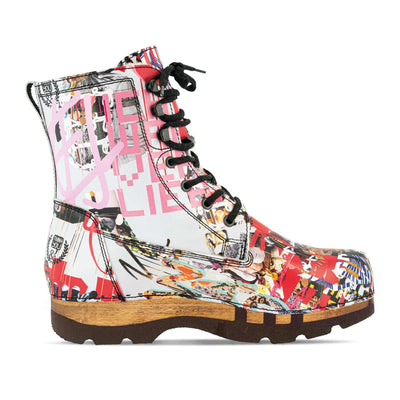 [Kaiser Franz Joseph] Pascal Herren Clog Stiefel mit biegsamer nachhaltiger holzsohle, holzclogs woody schuhe, woody shoes, handgemachte holzschuhe aus österreich kärnten, farbe: kaiser franz joseph (multicolor)