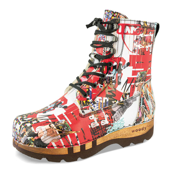 [Kaiser Franz Joseph] Pascal Herren Clog Stiefel mit biegsamer nachhaltiger holzsohle, holzclogs woody schuhe, woody shoes, handgemachte holzschuhe aus österreich kärnten, farbe: kaiser franz joseph (multicolor)