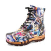 [Sex & Rock'n'Roll] Pascal Herren Clog Stiefel mit biegsamer nachhaltiger holzsohle, holzclogs woody schuhe, woody shoes, handgemachte holzschuhe aus österreich kärnten, farbe: Sex & Rock'n'Roll (multicolor)