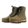 [Olivia] Pascal Herren Clog Stiefel mit biegsamer nachhaltiger holzsohle, farbe: olivia gruen, holzclogs woody schuhe, woody shoes, handgemachte holzschuhe aus österreich kärnten