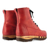 [Rosso] Pascal Herren Clog Stiefel mit biegsamer nachhaltiger holzsohle, holzclogs woody schuhe, woody shoes, handgemachte holzschuhe aus österreich kärnten, farbe: rosso (rot)