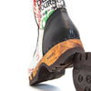 [Showtime] Ramona Clog Stiefel von woody Schuhe. Damen Stiefel mit hohem Schaft bestellen. Holzclog Stiefel. Holzstiefel. Stiefel für Damen handgemacht. Handgemachte Stiefel kaufen., farbe: showtime (multicolor-print)