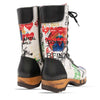 [Showtime] Ramona Clog Stiefel von woody Schuhe. Damen Stiefel mit hohem Schaft bestellen. Holzclog Stiefel. Holzstiefel. Stiefel für Damen handgemacht. Handgemachte Stiefel kaufen., farbe: showtime (multicolor-print)