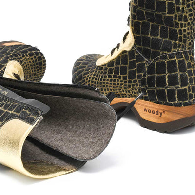 [Cocco Gold-Alaska Gold] Ramona Fell Damen Clog Stiefel, farbe: cocco gold - alaska gold. stiefel, winterclog, winterclogs. damenstiefel clogs weiss. damen fellschuhe bestellen, fellclogs, weisse fellstiefel mit holzschuhe, holzclogs fell kaufen.