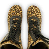 [Ghepardo] Rosanna Fell Damen Clog Stiefel von woody Schuhe. Damen Stiefel mit hohem Schaft bestellen. Holzclog Stiefel. Holzstiefel. Stiefel für Damen handgemacht. Handgemachte Stiefel kaufen. - farb: ghepardo (animalprint)