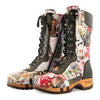[Kaiser Franz Joseph] Ramona Clog Stiefel von woody Schuhe. Damen Stiefel mit hohem Schaft bestellen. Holzclog Stiefel. Holzstiefel. Stiefel für Damen handgemacht. Handgemachte Stiefel kaufen., farbe: kaiser franz joseph design (multicolor)