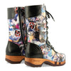[Sex & Rock'n'Roll] Ramona Clog Stiefel - lammfell gefütterter clog stiefel mit biegsamer nachhaltiger holzsohle, farbe: sex & rock'n'roll (multicolor), holzclogs woody, woody schuhe, woody shoes, handgemachte holzschuhe aus österreich, kärnten