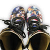 [Sex & Rock'n'Roll] Ramona Clog Stiefel - lammfell gefütterter clog stiefel mit biegsamer nachhaltiger holzsohle, farbe: sex & rock'n'roll (multicolor), holzclogs woody, woody schuhe, woody shoes, handgemachte holzschuhe aus österreich, kärnten