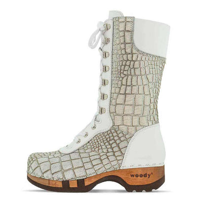 [Cocco Silver] Ramona Fell Damen Clog Stiefel, farbe: cocco silver. stiefel, winterclog, winterclogs. damenstiefel clogs weiss. damen fellschuhe bestellen, fellclogs, weisse fellstiefel mit holzschuhe, holzclogs fell kaufen.