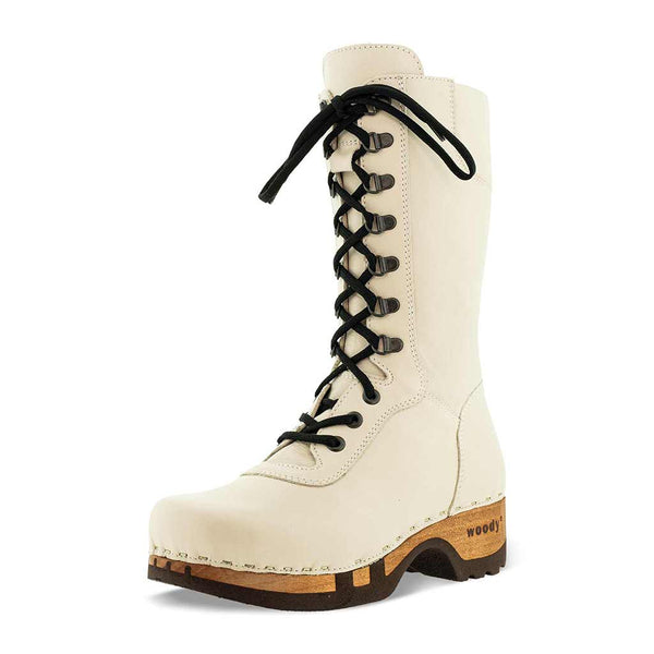 [Creme] Ramona Clog Stiefel von woody Schuhe. Damen Stiefel mit hohem Schaft bestellen. Holzclog Stiefel. Holzstiefel. Stiefel für Damen handgemacht. Handgemachte Stiefel kaufen., farbe: nero (schwarz)Ramona von woody Schuhe. Damen Stiefel mit hohem Schaft bestellen. Holzclog Stiefel. Holzstiefel. Stiefel für Damen handgemacht. Handgemachte Stiefel kaufen, Farbe: creme (naturweiß)