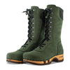 [Forest] Ramona Clog Stiefel von woody Schuhe. Damen Stiefel mit hohem Schaft bestellen. Holzclog Stiefel. Holzstiefel. Stiefel für Damen handgemacht. Handgemachte Stiefel kaufen., farbe: forest