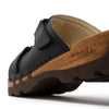 [Schwarz] Roman Herren Clog Pantolette mit biegsamer nachhaltiger holzsohle, farbe: schwarz, holzclogs woody, woody schuhe, woody shoes, handgemachte holzschuhe aus österreich, kärnten