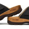 [Schwarz] Roman Herren Clog Pantolette mit biegsamer nachhaltiger holzsohle, farbe: schwarz, holzclogs woody, woody schuhe, woody shoes, handgemachte holzschuhe aus österreich, kärnten