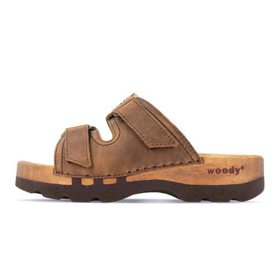 [Tabacco] Roman Herren Clog Pantolette mit biegsamer nachhaltiger holzsohle, der bestseller, farbe: tabacco-braun, holzclogs woody, woody schuhe, woody shoes, handgemachte holzschuhe aus österreich, kärnten