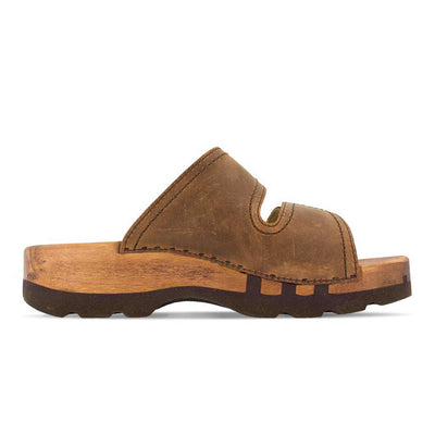 [Tabacco] Roman Herren Clog Pantolette mit biegsamer nachhaltiger holzsohle, der bestseller, farbe: tabacco-braun, holzclogs woody, woody schuhe, woody shoes, handgemachte holzschuhe aus österreich, kärnten