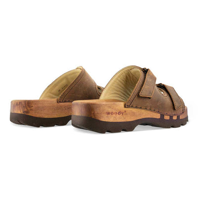 [Tabacco] Roman Herren Clog Pantolette mit biegsamer nachhaltiger holzsohle, der bestseller, farbe: tabacco-braun, holzclogs woody, woody schuhe, woody shoes, handgemachte holzschuhe aus österreich, kärnten