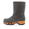 [Grigio] Rose Damen Clog Fell Schlupfstiefel mit biegsamer nachhaltiger holzsohle, holzclogs woody, woody schuhe, woody shoes, handgemachte holzschuhe aus österreich, kärnten, farbe: grigio (dunkelgrau)