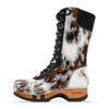 [Natur Fell] Rosanna Fell Damen Clog Stiefel von woody Schuhe. Damen Stiefel mit hohem Schaft bestellen. Holzclog Stiefel. Holzstiefel. Stiefel für Damen handgemacht. Handgemachte Stiefel kaufen. - farbe natur fell. Kuhfellstiefel woody. kuhfell clogs