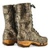 [Noirgold] Rosanna Damen Clog Stiefel. winter stiefel, winterclogs, winterclog. damenstiefel clogs leder. damen stiefel leder gefüttert bestellen, winterclogs, stiefel mit holzschuhe, holzclogs stiefeln kaufen. farbe: noirgold (gold mit schwaren cracks)