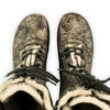 [Noirgold] Rosanna Damen Clog Stiefel. winter stiefel, winterclogs, winterclog. damenstiefel clogs leder. damen stiefel leder gefüttert bestellen, winterclogs, stiefel mit holzschuhe, holzclogs stiefeln kaufen. farbe: noirgold (gold mit schwaren cracks)