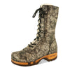 [Noirgold] Rosanna Damen Clog Stiefel. winter stiefel, winterclogs, winterclog. damenstiefel clogs leder. damen stiefel leder gefüttert bestellen, winterclogs, stiefel mit holzschuhe, holzclogs stiefeln kaufen. farbe: noirgold (gold mit schwaren cracks)