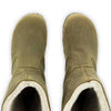 [Olivia] Rose Damen Clog Fell Schlupfstiefel mit biegsamer nachhaltiger holzsohle, holzclogs woody, woody schuhe, woody shoes, handgemachte holzschuhe aus österreich, kärnten, farbe: olivia (olivgruen)