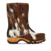 [Fell Natur] Rose Fell Damen Schlupfstiefel mit biegsamer nachhaltiger holzsohle, farbe: fell natur, holzclogs woody, woody schuhe, woody shoes, handgemachte holzschuhe aus österreich, kärnten