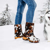 [Fell Natur] Rose Fell Damen Schlupfstiefel mit biegsamer nachhaltiger holzsohle, farbe: fell natur, holzclogs woody, woody schuhe, woody shoes, handgemachte holzschuhe aus österreich, kärnten