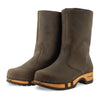 [Caffe] Rose Damen Clog Fell Schlupfstiefel mit biegsamer nachhaltiger holzsohle, holzclogs woody, woody schuhe, woody shoes, handgemachte holzschuhe aus österreich, kärnten, farbe: caffe
