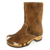 [Fell Natur] Rose Fell Damen Schlupfstiefel mit biegsamer nachhaltiger holzsohle, farbe: fell natur, holzclogs woody, woody schuhe, woody shoes, handgemachte holzschuhe aus österreich, kärnten