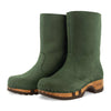 [Forest] Rose Damen Clog Fell Schlupfstiefel mit biegsamer nachhaltiger holzsohle, holzclogs woody, woody schuhe, woody shoes, handgemachte holzschuhe aus österreich, kärnten, farbe: forest (waldgruen)
