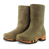 [Olivia] Rose Damen Clog Fell Schlupfstiefel mit biegsamer nachhaltiger holzsohle, holzclogs woody, woody schuhe, woody shoes, handgemachte holzschuhe aus österreich, kärnten, farbe: olivia (olivgruen)
