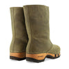 [Olivia] Rose Damen Clog Fell Schlupfstiefel mit biegsamer nachhaltiger holzsohle, holzclogs woody, woody schuhe, woody shoes, handgemachte holzschuhe aus österreich, kärnten, farbe: olivia (olivgruen)