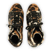 [Fell Kombi] Roxy Fell Damen Sneaker, clog sneakers für damen mit hohem schaft und biegsamer nachhaltiger holzsohle, farbe: fell kombi (kuh-print-design), holzclogs woody, woody schuhe, woody shoes, handgemachte holzschuhe aus österreich, kärnten