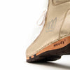 [Gold] Roxy Damen Clog Sneaker mit hohem schaft und biegsamer nachhaltiger holzsohle, farbe: gold (glattleder), holzclogs woody, woody schuhe, woody shoes, handgemachte holzschuhe aus österreich, kärnten