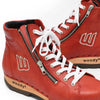[Rosso] Roxy Damen Clog Sneaker mit hohem schaft und biegsamer nachhaltiger holzsohle, farbe: rosso (rot), holzclogs woody, woody schuhe, woody shoes, handgemachte holzschuhe aus österreich, kärnten