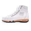 [Weiss] Roxy Damen Clog Sneaker mit hohem schaft und biegsamer nachhaltiger holzsohle, farbe: weiss (glattleder), holzclogs woody, woody schuhe, woody shoes, handgemachte holzschuhe aus österreich, kärnten