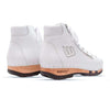 [Weiss] Roxy Damen Clog Sneaker mit hohem schaft und biegsamer nachhaltiger holzsohle, farbe: weiss (glattleder), holzclogs woody, woody schuhe, woody shoes, handgemachte holzschuhe aus österreich, kärnten