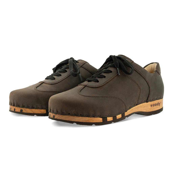[Caffe] Sam Herren Clog Sneaker mit biegsamer nachhaltiger holzsohle, der bestseller, farbe: caffe-braun, holzclogs woody, woody schuhe, woody shoes, handgemachte holzschuhe aus österreich, kärnten