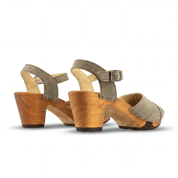 woody Yara Damen Clog Sandalette in Sand, Ansicht 3, handgemacht in Österreich