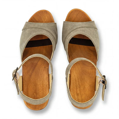 woody Yara Damen Clog Sandalette in Sand, Ansicht 5, handgemacht in Österreich