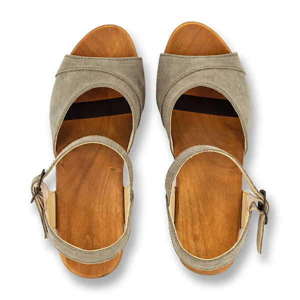 woody Yara Damen Clog Sandalette in Sand, Ansicht 5, handgemacht in Österreich