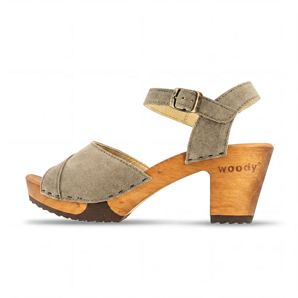 woody Yara Damen Clog Sandalette in Sand, handgemacht in Österreich