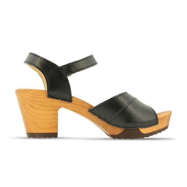 woody Yara Damen Clog Sandalette in Schwarz, Ansicht 4, handgemacht in Österreich